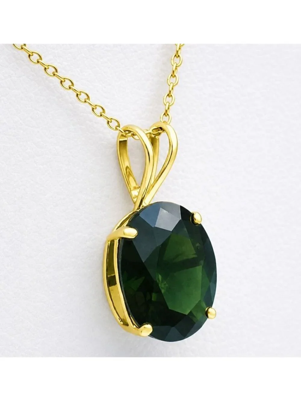 Genuine 2.94 Carats Tsavorite Pendant Solid 14k Gold